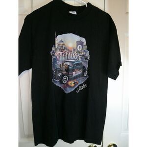 Vintage Hot Rod Car Graphic T-Shirt‎ Max Bello Diner Tattoo Automotive Art L
